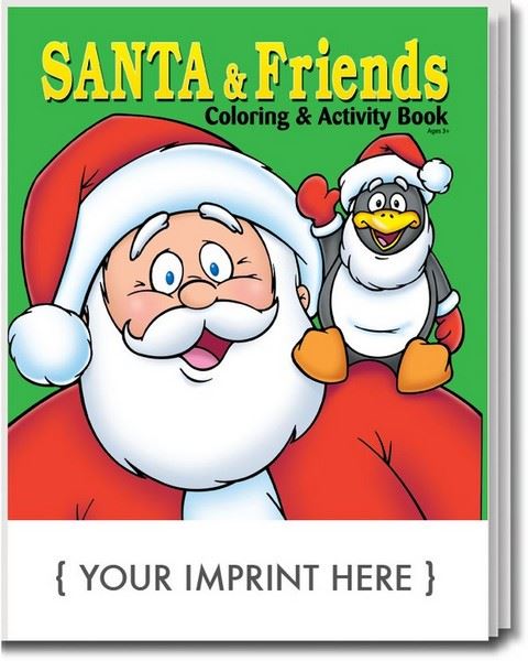 CS0502 Santa and Friends Coloring and Activity Book with Custom Imprint